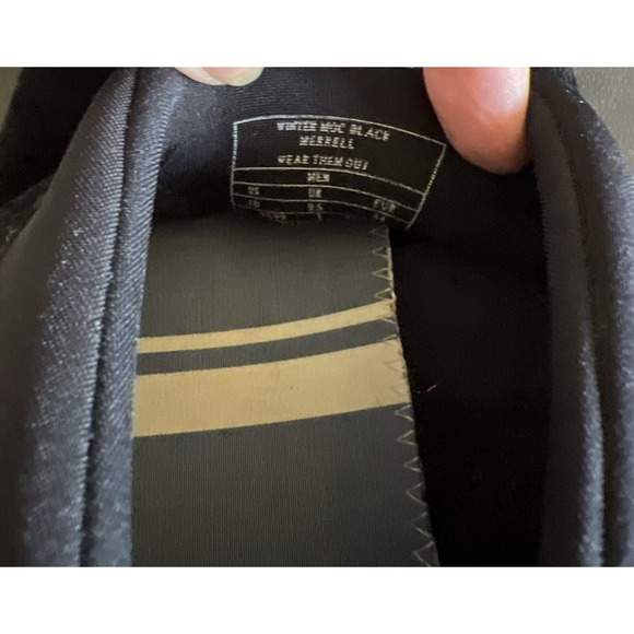 MERRELL Winter Moc Shoe Mens Size 10M Black Slip On Suede Casual Comfort - Picture 12 of 12